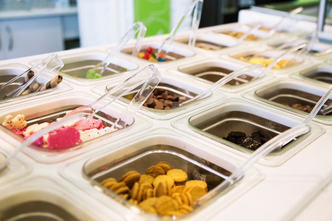 Frozen Yogurt Topping Selection